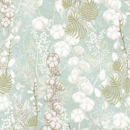 Floral Wallpaper Botanical Wallpaper Toile(17.3'' X 197'') Traditional Non-Woven Wall Covering for Bedroom Kids Room French Farmhouse(Not Peel and Stick Wallpaper) Green Cotton